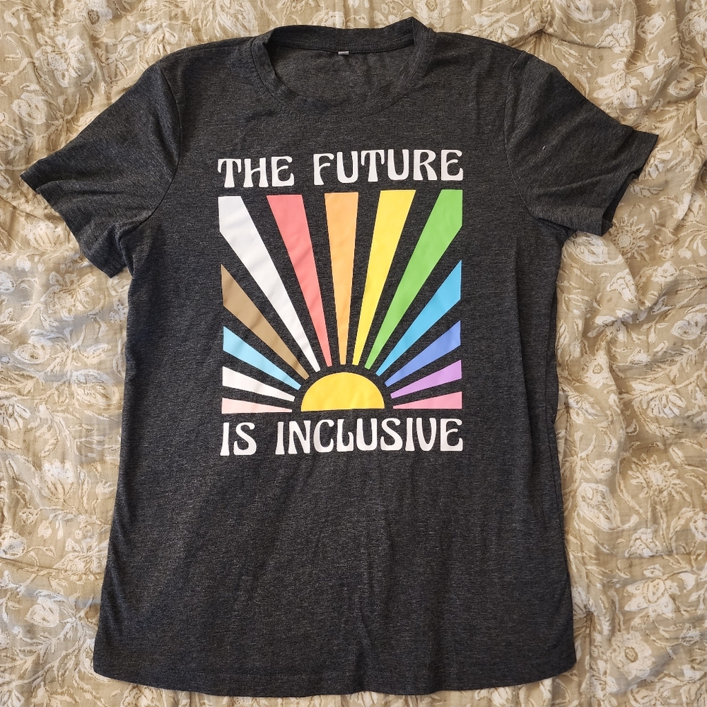 The Future Is Inclusive Womens Small Pride Graphic T-Shirt
